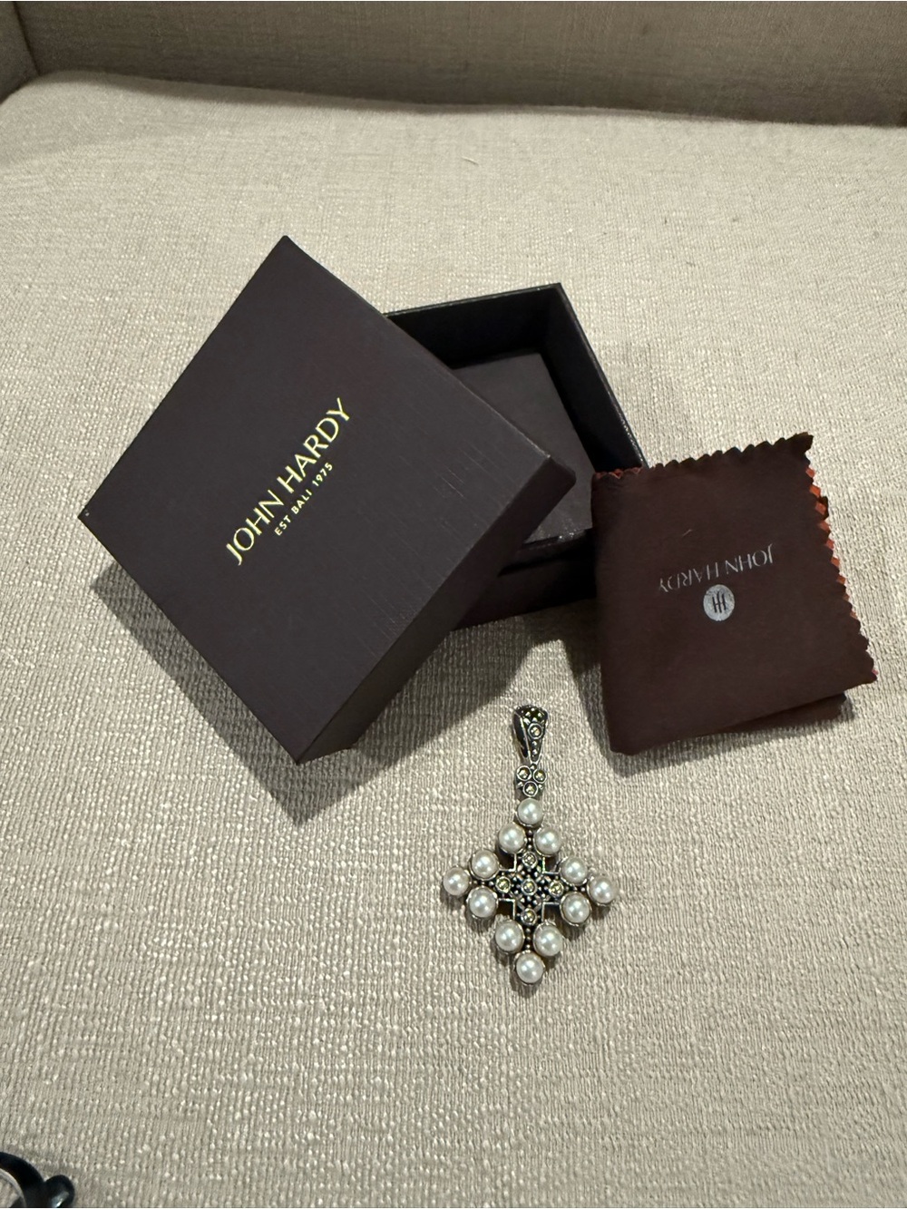 John Hardy Sterling Silver Pendant with White Pearls